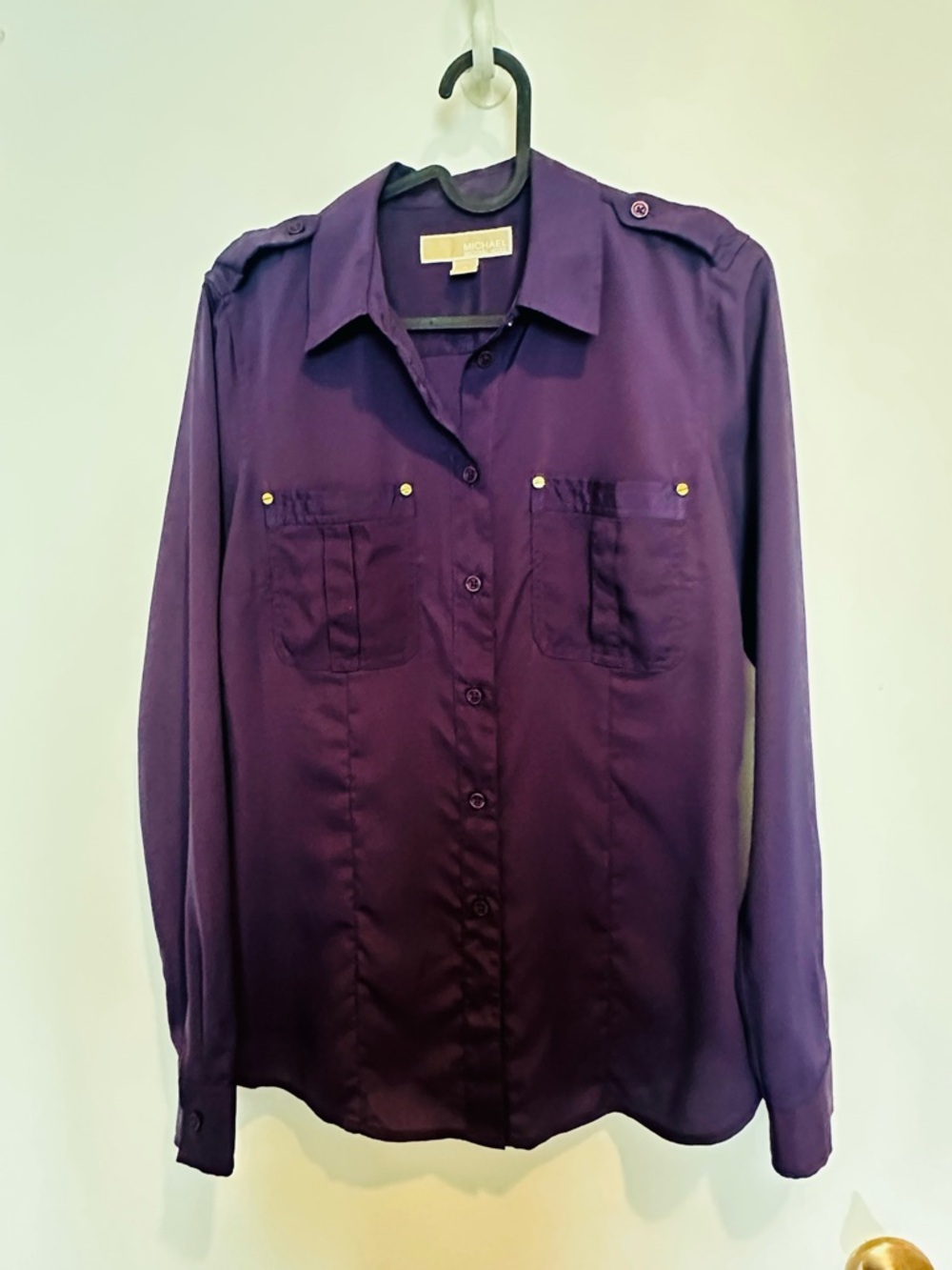 Michael Kors Women’s Deep Purple Button-Down Blouse